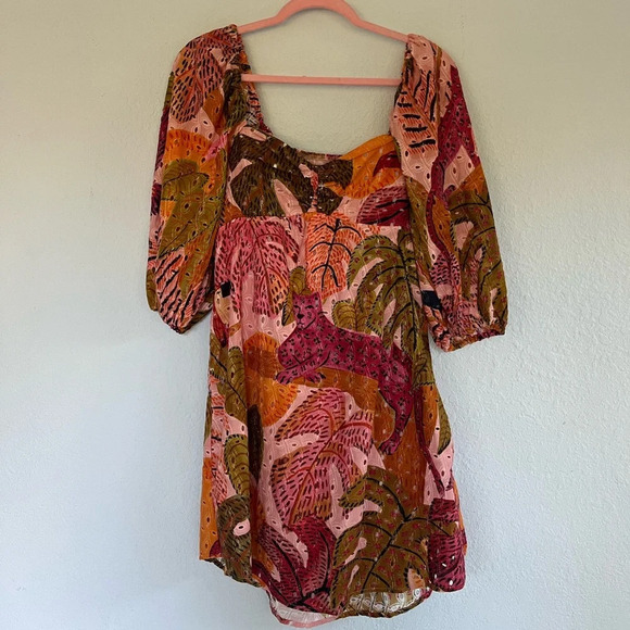 Kourt Robbie Dress Multi Palm Print L - Picture 8 of 16